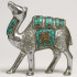Верблюд металл с инкрустацией зеленый (10см)