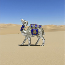 Верблюд металл с инкрустацией синий (10см)
