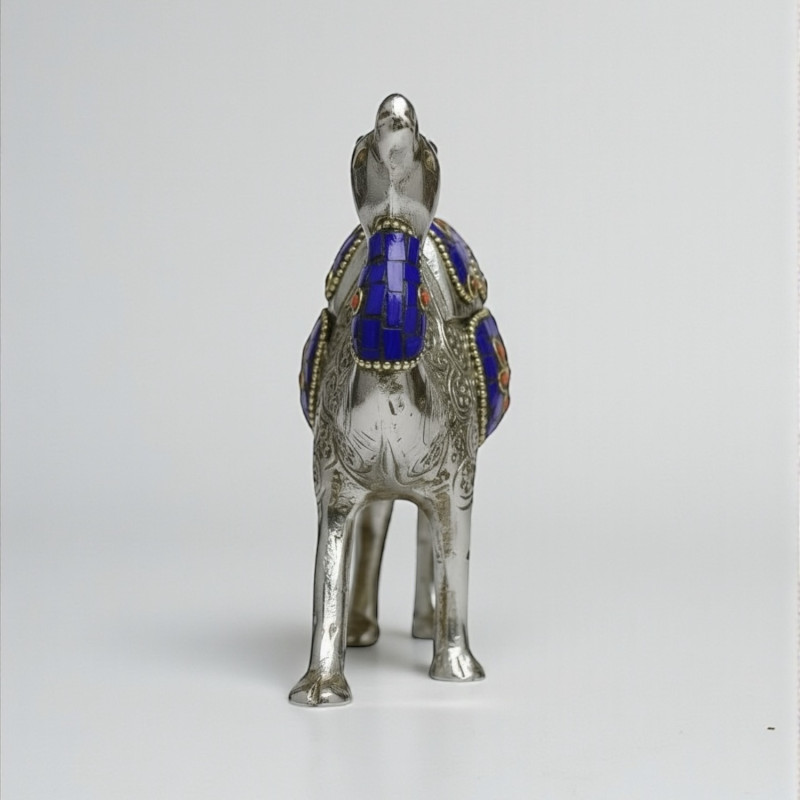 Верблюд металл с инкрустацией синий (12см)