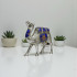 Верблюд металл с инкрустацией синий (12см)