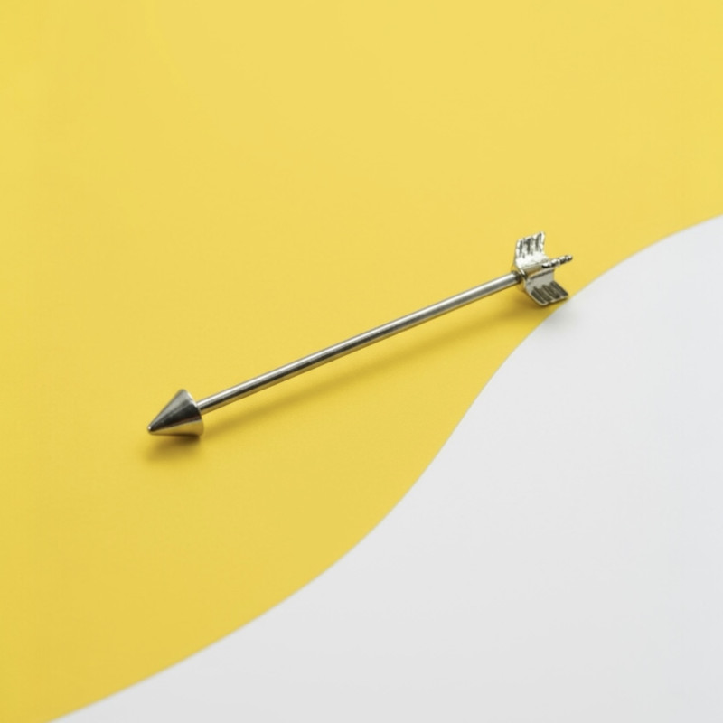 Штанга индастриал светлая (1.6мм * 38мм) «Стрела» | 1шт. Штанга индастриал светлая (1.6мм * 38мм) «Стрела» | 1шт.