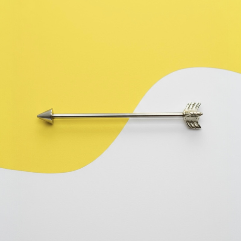 Штанга индастриал светлая (1.6мм * 38мм) «Стрела» | 1шт. Штанга индастриал светлая (1.6мм * 38мм) «Стрела» | 1шт.