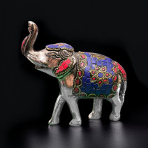 Слон алюминиевый с инкрустацией (Синий 10см) Слон алюминиевый с инкрустацией (Синий 10см)