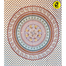 Полотно хлопковое из Индии  «Орнамент со слонами и птицами» 210*240см #35