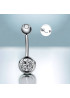 Банан в пупок Premium CHPG #14 титан (1.6mm*10mm) Прозрачные стразы