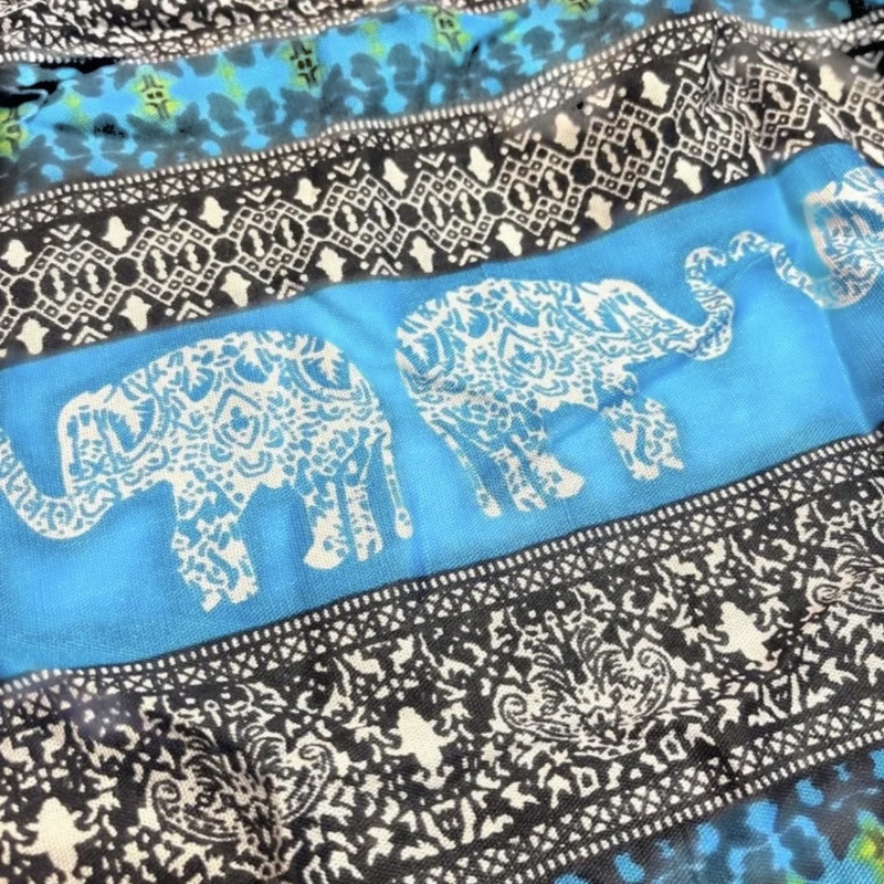 Штаны индийские легкие голубо-черные