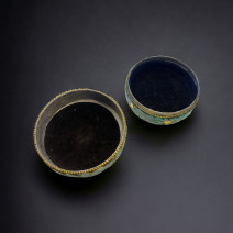 Шкатулка с камнями лазурная (d=40mm) индийская