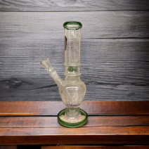 Бонг «Classic glass» (26см) прозрачный с зеленым