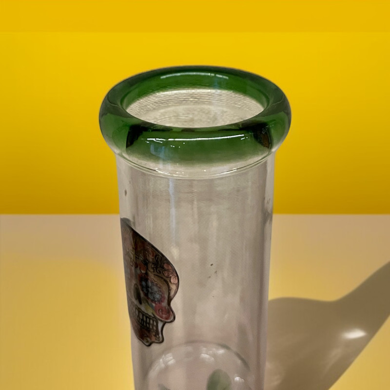 Бонг «Classic glass» (26см) прозрачный с зеленым