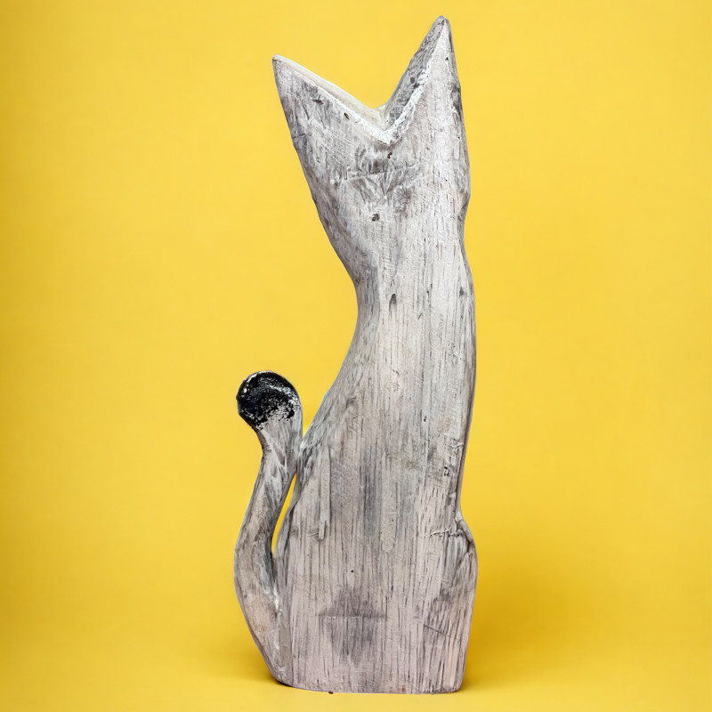 Кошка коричневая с попугаем из Индонезии (40см)