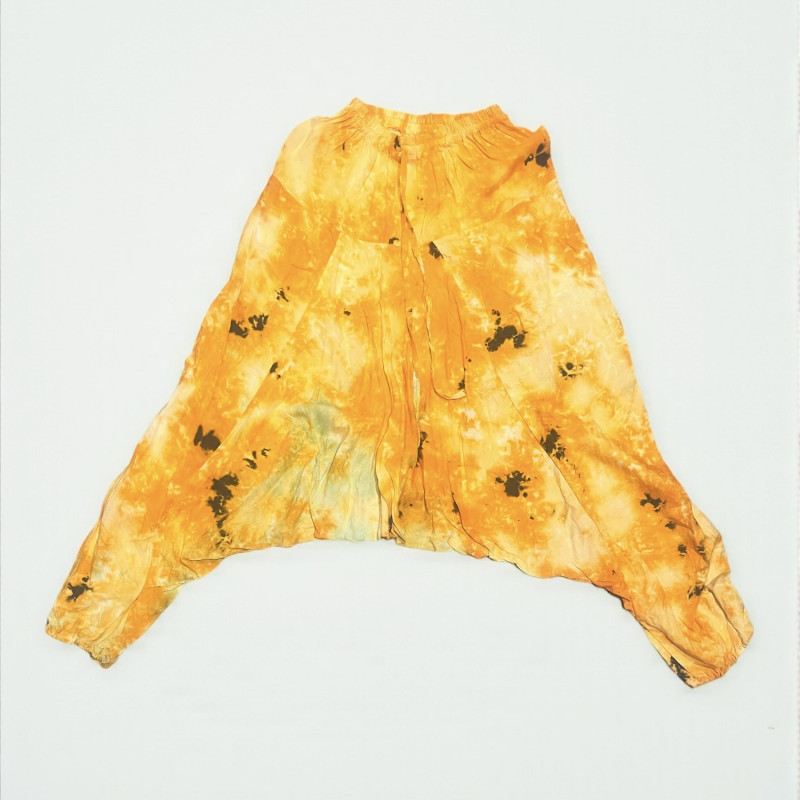 Штаны индийские легкие тай-дай желтные