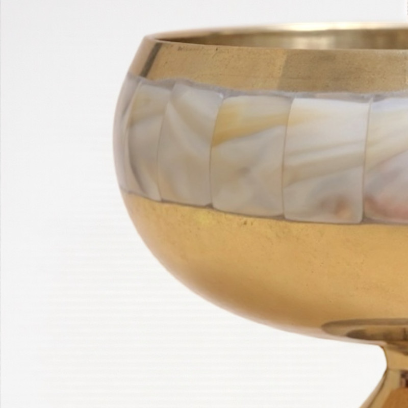 Ваза латунь с перламутром для фруктов