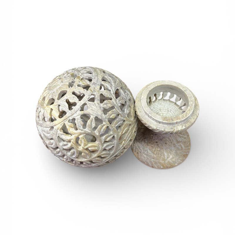 Подсвечник резной камень высокий